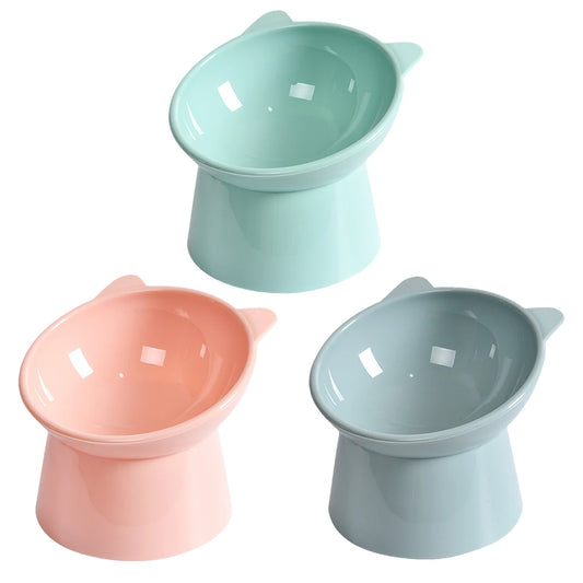 Tilted Cat Food Bowl Elevated Cat Bowl Ergonomic Raised Cat Food Bowl Anti Vomiting Tall Dog Bowl Non Slip for Flat- Faced Cats