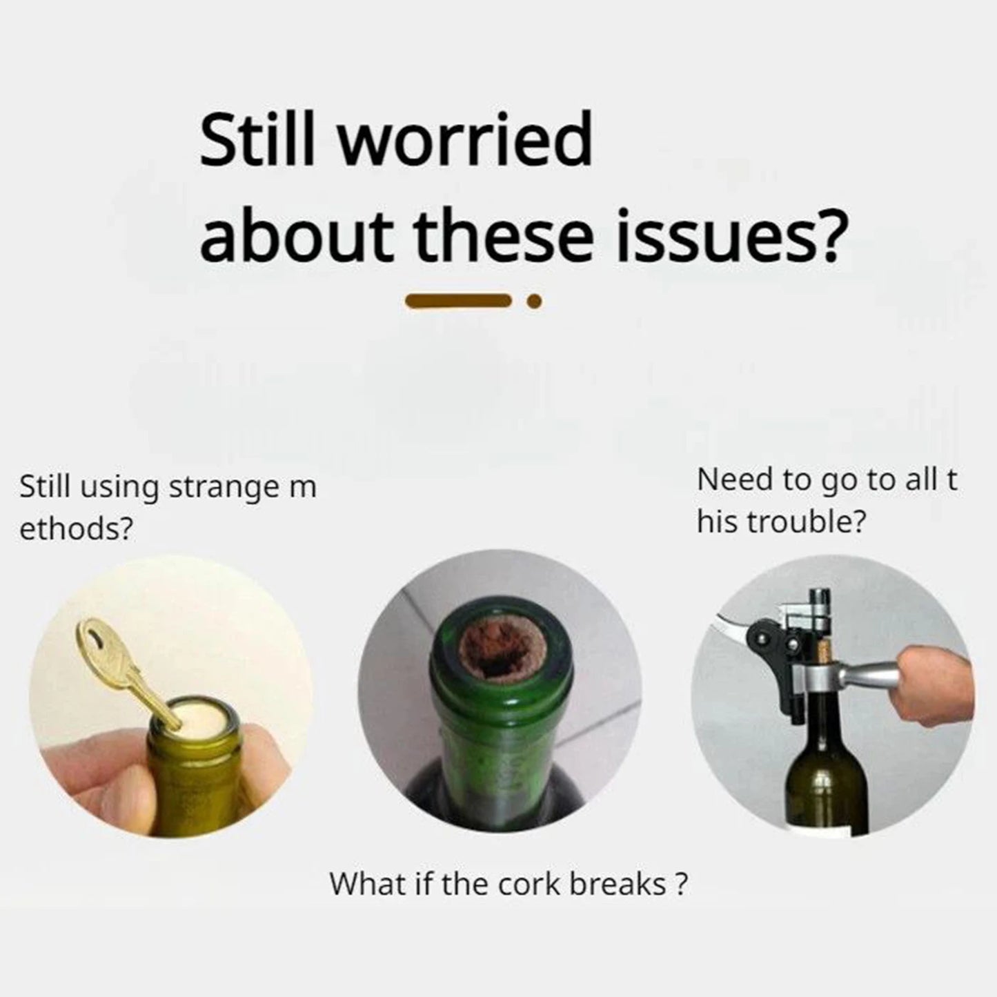 2 Prong Wine Bottle Opener Beer Corkscrew Cork Wine Bottle Puller Remover Portable Bottle Opener With Corkscrew For Home