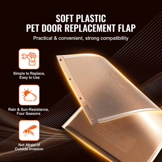 SucceBuy Pet Door Replacement Flap Compatible Flap Pet Doors Magnetic Strip Weather-proof Thickened PVC Replacement Flap