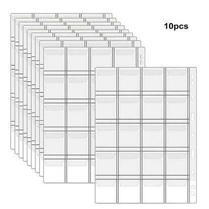 Portable Coin Collection Set 200 Coin 30 Paper Money Panels PVC Transparent Philatelic Book Album With Zipper Protection