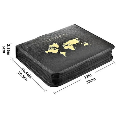 Portable Coin Collection Set 200 Coin 30 Paper Money Panels PVC Transparent Philatelic Book Album With Zipper Protection