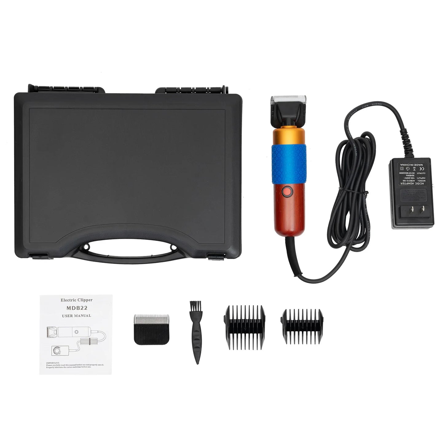 36W Professional Dog Clipper Cat Hair Trimmer Pet Grooming Kit Adjustable Clipper Comb & Detachable Blades Trimmer