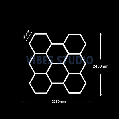 Hexagon LED Garage Light 6500K Honeycomb Ceiling LED Tube Lighting for Car Detailing Shop Light for Barbershop Gym Car Wash Room