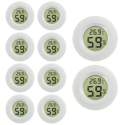 5/10Pcs Hygrometer Thermometer Digital Humidity Meter Indoor/Outdoor Humidity Monitor Reptile Thermo-Hygrometer For Greenhouse Humidors Terrarium Jars, Fahrenheit (℉) /Celsius(℃)