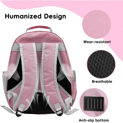This pink expandable cat backpack can hold up to 20 pounds (approximately 9.1 kg) and is suitable for all types of cats and dogs