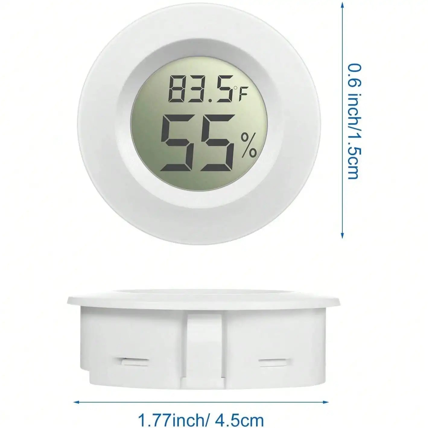 5/10Pcs Hygrometer Thermometer Digital Humidity Meter Indoor/Outdoor Humidity Monitor Reptile Thermo-Hygrometer For Greenhouse Humidors Terrarium Jars, Fahrenheit (℉) /Celsius(℃)