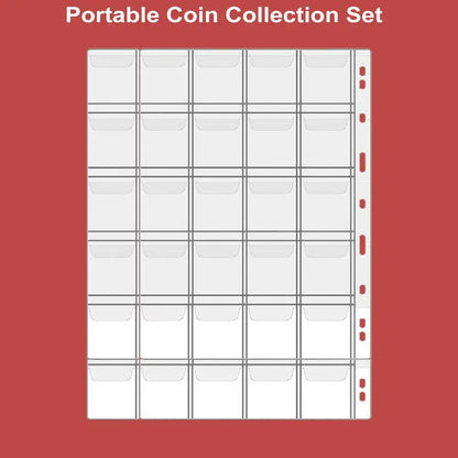 Portable Coin Collection Set 200 Coin 30 Paper Money Panels PVC Transparent Philatelic Book Album With Zipper Protection