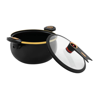 Iron Micro Pressure Cooker, 8.45Qt Capacity Non-Stick Pot with Safe Auto Pressure Release Valve for Induction Gas Electric Stove