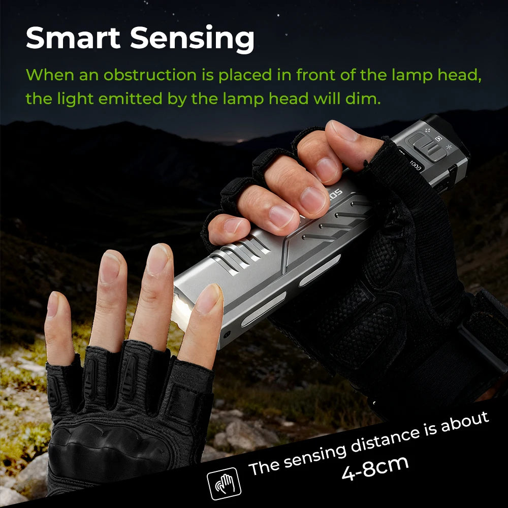 Wurkkos TD11 Rechargeable Tactical Flashlight Portable Digital Display USB-C 3000Lm IPX6 Waterproof Tail Switch For Campi