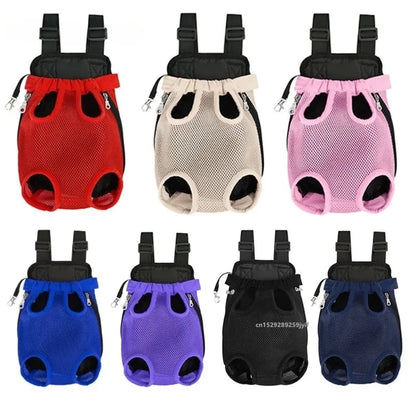Pet Cat Dog Carrier Backpack Travel Breathable Double Shoulder Bag Mesh Carrier Front Bag for Small Pet Carrying Supplies