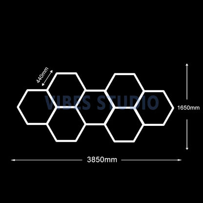 Hexagon LED Garage Light 6500K Honeycomb Ceiling LED Tube Lighting for Car Detailing Shop Light for Barbershop Gym Car Wash Room