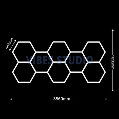 Hexagon LED Garage Light 6500K Honeycomb Ceiling LED Tube Lighting for Car Detailing Shop Light for Barbershop Gym Car Wash Room