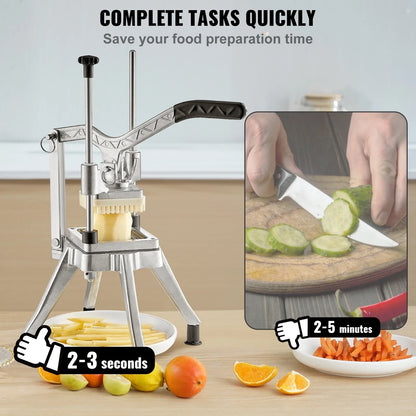 SucceBuy Commercial Vegetable Fruit Heavy Duty Professional Food Dicer Kattex French Fry Cutter Onion Slicer Stainless Steel